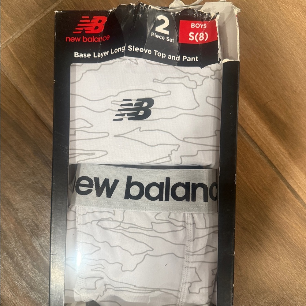 New Balance White Base Layer Set for Boys